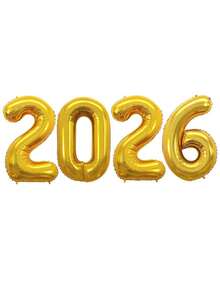 金色烟花横幅 + 2026 气球套装，新年派对用品组合 - 新年快乐装饰组合 - 2026 气球套装包含横幅、新年派对装饰配件 - 彩色 - 查看 9