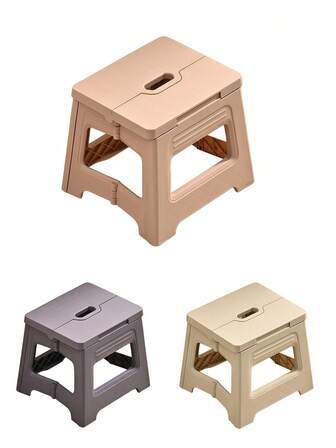 1 pieza Taburete plegable para adultos, capacidad de 120 libras, antideslizante, taburete plegable portátil para exteriores, pesca, baño, dormitorio, cocina, taburete plegable compacto con superficie y patas antideslizantes