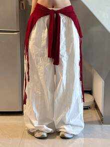 女士性感网纱透视露脐上衣，夏季系带长袖露肤开衫，Y2K 基础休闲派对假日装扮 - 彩色 - 查看 4