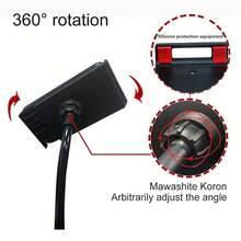 360°旋转平板手机支架，螺旋底座懒人支架，床头平板电脑支架，床边懒人支架，360度可调节DIY柔性支架，多功能平板架，懒人支架，长臂夹，适用于床边和厨房，兼容、安卓手机，生日礼物，送给家人、朋友，适用于办公室、宿舍和家庭使用，生日礼物，家庭宿舍办公室360度旋转手机支架，承重力强。 - 黑色 - 查看 3