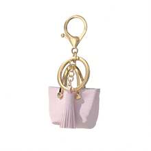 4 Colors Women Mini Cute Leather Coin Purse Keychain, Bag Charm, Jewelry Accessory - Multicolor - View 3