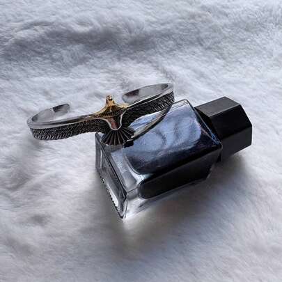 1 件朋克风格复古做旧泰国银鹰袖口手链，适合派对、赠送朋友、日常佩戴