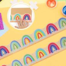 1pc 52.5ft Rainbow Bulletin Board Borders, Rainbow Border Trim Paper Rainbow Bulletin Board Cutouts For Classroom School Home Decoration