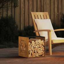 Firewood Rack 40x40x40 Cm Weathering Steel - Silver - View 1