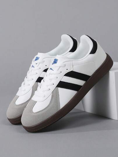 Men's Color Block Sports Shoes - Color Block Casual Sports Shoes - Lace-Up, Lightweight, Soft Sole - Walking, Skating, Daily Wear - Comfortable, Fashionable, Multifunctional - Step Into Style And Comfort