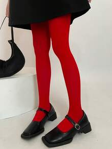 1条天鹅绒薄纱紧身裤，糖果色打底裤，百搭高弹 - 彩色 - 查看 20