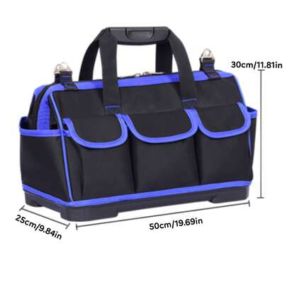 Senmeo 50,8cm Großvolumige Werkzeugtasche (Kunststoff/Eisen), 16 Fächer + Verstellbarer Tragegurt Für Werkstatt/Reinigung