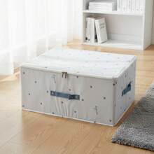A Quilt Storage Box Washable Fabric Clothing Storage Box Storage Box Clothes Quilt Storage Box Wardrobe Box Large - White - View 12