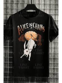 Alice In Chains Rock Band T-Shirt, Grunge, International Music, Unisex, Men's/Women's, 100% Cotton, Top Premium Streetwear, New Release, Immediate Shipping, Various Colors!! Plus Size - 愛麗絲囚徒7 - 查看 1