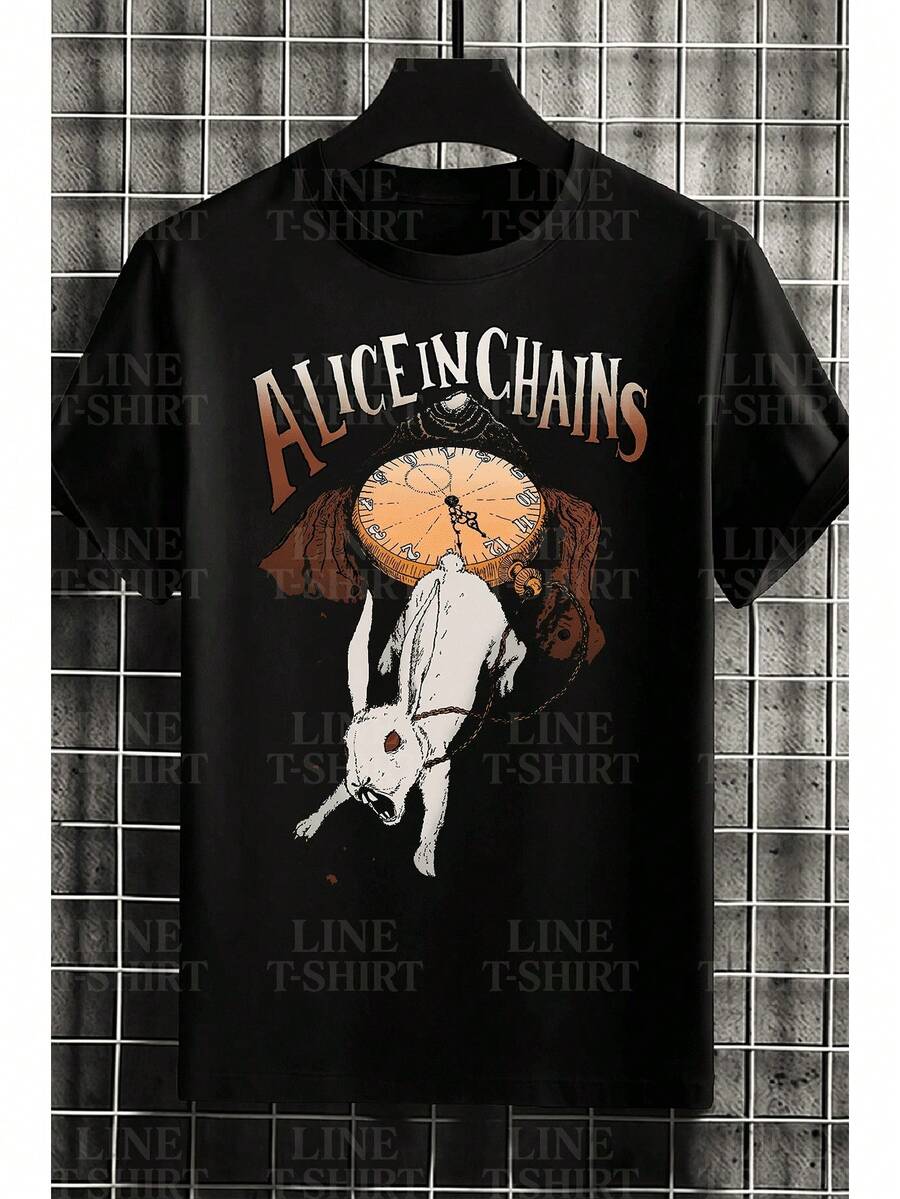 Alice In Chains Rock Band T-Shirt, Grunge, International Music, Unisex, Men's/Women's, 100% Cotton, Top Premium Streetwear, New Release, Immediate Shipping, Various Colors!! Plus Size - 愛麗絲囚徒7 - 查看 1