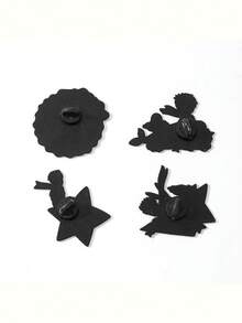 1枚可爱卡通金属胸针，“王子与玫瑰”童话胸针，纸飞机和星球时尚配饰，金属徽章背包装饰，送给朋友的最佳礼物，圣诞礼物，别针，胸针