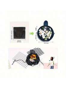 1 Pieza Bolsa organizadora de cosméticos y maquillaje, bolsa de viaje con cordón para artículos de tocador, bolsa de almacenamiento portátil, artículos esenciales de viaje, artículos esenciales de crucero, artículos esenciales de dormitorio, bolsa de maquillaje, bolsa de aseo, bolsa de cuidado de la piel, bolsa de tocador, cubos de embalaje, regalos para mamá, regalos para amigos y maestros, regalos de cumpleaños, decoración del hogar, decoración de baño, sala de estar, dormitorio, organizador de joyas, organizador de baño, organizador de aceite labial, organizador de esmalte de uñas, organizador de maquillaje, estuche de maquillaje, regalos para mujeres, regalos de Navidad, ideas de regalo para mujeres - Negro - Ver 2