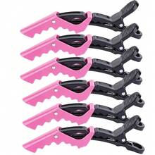 6Pcs Plastic Alligator Hair Clip, Hairdressing Clamps, Hair Claw, Professional Barber, Salon Styling Hairpins, Hair Accessories - Multicolor - View 7