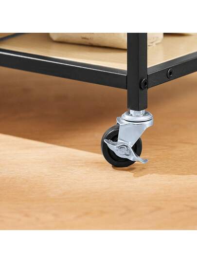 SoBuy Kitchen Trolley Drawers Shelves, Serving Trolley, Side Table, Rolling Tea Bar Shelf Wheels, Approx. 53x89x37cm (WxHxD), FKW111 view 5