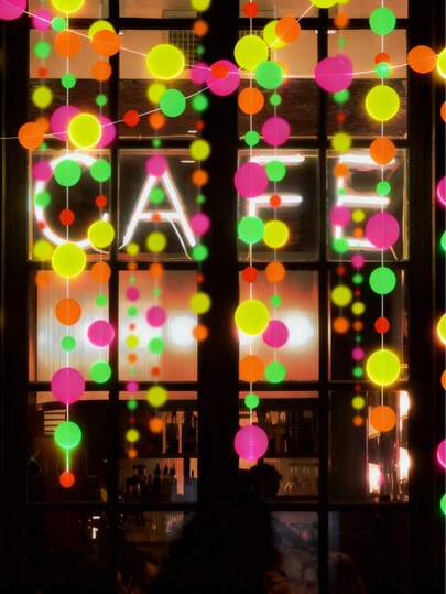 2PCS Neon Colorful Dot Garland, Glow Dot Lights, Colorful Circular Decor String, Festive Supplies For Birthday Party, Weddings, Baby Showers, Holiday Celebrations, Indoor Outdoor Gatherings, Vibrant Multi-Color Decor Essentials For Any Occasion