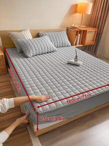 1件床笠，床上用品，床垫保护套，亲肤床垫套，卧室装饰，透气绗缝床垫垫，适用于8-15英寸床垫，房间装饰，静音床垫套，适用于卧室、客房，深口袋设计，床垫套，防尘床笠，适用于单人床、双人床、大号床、特大号床，仅包含床笠，不含枕套，床上用品礼品，可机洗，秋季家居装饰，婚礼，秋季装饰 - 彩色 - 查看 75