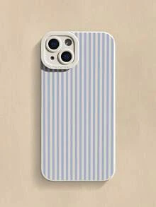 白色蓝色条纹时尚纹理包边棕色喷漆防震手机壳，兼容 14、14 Pro、14 Pro Max，卡通款兼容 13、13 Pro、13 Pro Max、11、11 Pro Max、12、12 Pro、12 Pro Max、XR，卡通款兼容 7/8，兼容 15、15 Pro、15 Pro Max、16、16 Pro、16 Pro Max、S23、S24、S25、S24 Plus、S25 Plus、A56、A36、A26、A13 4G、A22，春季礼物手机壳，春季生日礼物，国际版，非国内版 - 彩色 - 查看 6