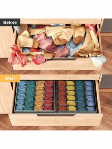 1pc,Drawer Organizer Divider Foldable Closet Storage Organizer Basket, And Fabric Organization Bins For Clothes, Underwear, Bras, Ties, Accessories, Socks - Multicolor - View 2