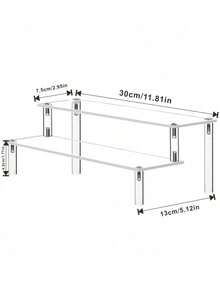1pc Acrylic Display Rack, 1-3 Tier Stepped Display Shelf, Perfume Storage Rack, Home Decor Storage Display Rack, Cosmetic Display Rack, Cake Stand, Multi-Functional Display Rack, Nail Polish Display Rack, Transparent Display Rack, Suitable For Jewelry, Cosmetics, Perfume, Collections, Skincare, Freestanding Design, Great For Dorm Vanity And Bedroom