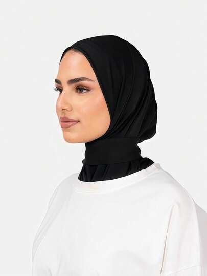 1pc Fashionable Casual Elegant Instant Hijab Cap, Classic Minimalist Stylish Casual Elegant Modest Viscose Blend Silky Soft Breathable Fabric Long Brim Versatile Hijab Cap Turban, Suitable For Daily Life, Festivals, Gatherings, Worship