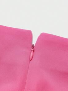 2pcs/Set Elegant Business Formal Suit Blazer + Slit Hem Skirt Outfit Spring - Hot Pink - View 11