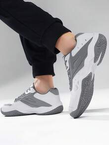 Men's Lace-Up Badminton Shoes, Durable Non-Slip Sports Sneakers