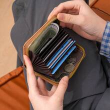 Kompakter Akkordeon-Kartenhalter im koreanischen Stil, einfarbig, Krokodillederprägung, Mehrfachkartenfächer, Münzbörse, Kredit- und Visitenkartenetui, Multifunktions-Kleingeldbörse für Frauen und Männer, Mini-Geldbörse, kleine Geldbörse, süße Geldbörse, Münzetui