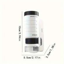 Grampus 60x-200x LED袖珍显微镜，便携式手持STEM玩具，适合儿童和成人，迷你显微镜，适用于学生科学实验室，用于微生物观察和户外探索。 - 彩色 - 查看 9