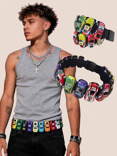 1 PC Unisex Mini Centură de Mașină Retro Y2K Stil Punk Pentru Stradă Și Foto DIY Auto Centură de Mașină Cu Desene Animate Centură de Mașină Centură de Modă Bărbați Centură de Mașină Cadou Centură de Mașină, Uzură de Zilnic, În aer Liber, Vintage