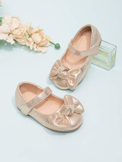 Zapatos planos con decoración de lazo, estilo princesa, para niñas, para primavera/otoño