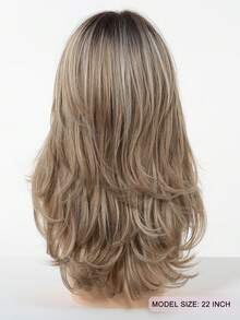 22 Inches Curly Wig With Split Bangs Light Brown And Blonde Highlight Layered Wig Party Ready Beachy Textured Curls Fashionable Elegant  Go-To Everyday Look New Signature Look Cosplay Wigs Party Wigs Suitable For Daily Party Festival And Cosplay Wigs For Women Hairstyle Christmas Wig - 挑染棕色 - 查看 4