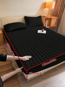 1件床笠，床上用品，床垫保护套，亲肤床垫套，卧室装饰，透气绗缝床垫垫，适用于8-15英寸床垫，房间装饰，静音床垫套，适用于卧室、客房，深口袋设计，床垫套，防尘床笠，适用于单人床、双人床、大号床、特大号床，仅包含床笠，不含枕套，床上用品礼品，可机洗，秋季家居装饰，婚礼，秋季装饰 - 彩色 - 查看 72