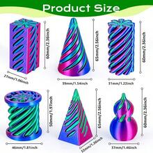 6 Pack Spiral Cone Fidget Toys 3D Printed Spiral Fidget Toys Impossible Cone 3D Printed Fidgets Impossible Pyramid Passthrough 3D Printed Toys For Adults & Kids For Anxiety Relaxing - 6件/套A - 查看 4