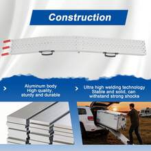 VA-Cerulean 1/2x Foldable Loading Ramp, Foldable Loading Ramp Max. 200 Kg Per Piece, Foldable Loading Ramp Max. 400 Kg Per Pair, Non-Slip Loading Rail, Car Loading Ramp 195 X 22.5 X 4 Cm For ATV Quad Car Motorcycle Trailer Lawnmower Lawn Tractor - Silver 2-pack - View 5