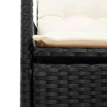 vidaXL 2 Stück Verstellbare Gartensessel Mit Kissen, Schwarz Polyrattan - Black - View 8