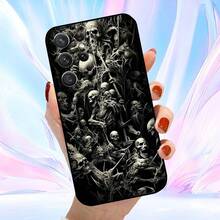 Funda para teléfono  con diseño de calavera - a prueba de golpes, TPU duradero, diseño de dibujos animados, compatible con Galaxy S22/S22 Ultra/S23 FE/S23 Ultra/S24 Plus/S24 Ultra/A32/A35/A05S/A15/A53/A54/A05/A51/A55/A33/A14, funda de protección completa. - Colores mixtos - Ver 5
