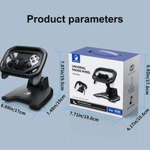 HONCAM PS控制器方向盘，带底座的赛车方向盘配件，通用PS控制器，180度方向