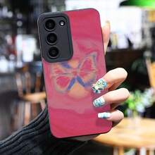 Funda de Teléfono con Diseño de Mariposa Rosa para Samsung Galaxy S25 Ultra/S24 PLUS/S23+/S22/S21 Series, Características de Absorción de Impactos, Antideslizante, Ligera, Hecha de TPU de Alta Calidad - Colores mixtos - Ver 4