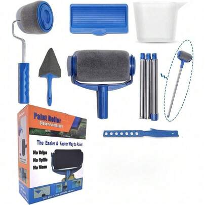7PCS Paint Roller Set,Wall Paint Roller Set,Upgrade Version Paint Rollers,Paint Roller For House,DIY Home Wall Decorate Painting Kit
