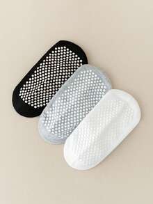 5 Pairs Children's Solid Color Mid-Calf Socks, Non-Slip Socks, Parent-Child Dot Yoga Socks, Toddler Non-Slip Socks For Crawling, Bouncing, Gymnastics, Boys & Girls Sports Socks, Indoor Anti-Slip Socks, Soft & Comfortable