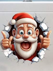 Creative Christmas Toilet Stickers, Santa Claus Toilet Decorations, Christmas Decor, Christmas Stickers, Fun Christmas Ornaments - Multicolor - View 3