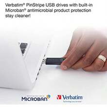 Verbatim - Unidad Flash retráctil de 32 GB Pinstripe USB 3.2 Gen 1, 10 Unidades, Color Negro(128 GB paquete de 1) - Tipo 1 - Ver 5