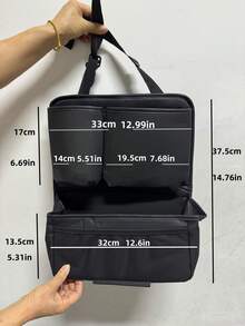 1 件真皮汽车后备箱收纳袋，大容量后座挂架，四季通用