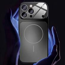 Premium New 17 Series Titanium Metal Nano Satin Glass Phone Case Compatible With IPhone 17 Air, 16, 15, 14, 13 Pro Max. Original Glass Nano Satin Polished Phone Case With Magnetic Compatibility, Supports Wireless Charging, And Provides Shock And Drop Protection. - Black - View 4