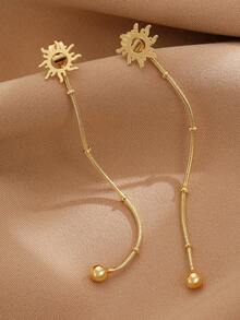 1 par de pendientes colgantes con borlas de cuentas de girasol hueco minimalista de lujo, pendientes de mujer, adecuados para uso diario, fiesta, vacaciones, regalo para amigos, familia, parejas, joyería