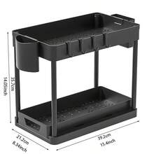 1 pieza Estantería de almacenamiento tipo cajón, Estantería de almacenamiento de montaje, Estantería de almacenamiento de uso múltiple, Para contenedor de clasificación de artículos de escritorio blanco/negro, Organizador modular, Estantería de espacio de trabajo versátil - Negro-2 piezas - Ver 3