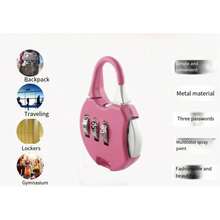 1pc Zinc Alloy Travel Padlock, Luggage Password Lock, Gold Zinc Alloy Travel Padlock, Gym Lock