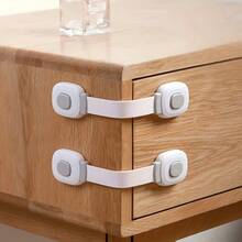 【2个装安全抽屉锁】2个装安全锁，抽屉防护锁，防夹多功能防解锁扣，冰箱柜门锁扣