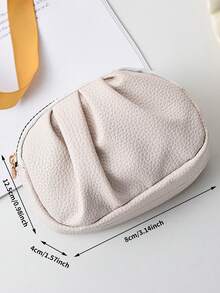 1 pièce Porte-cartes plissé multifonctionnel minimaliste pratique à double couche avec fermeture éclair pour femmes. Petit portefeuille, porte-monnaie, portefeuille vintage, cadeau pour femmes, cadeau pour enseignants - Multicolore - Voir 6