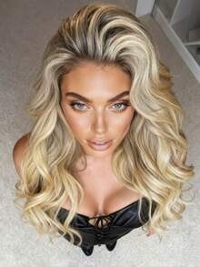 613 Body Wave Lace Front Wigs Human Hair With Baby Hair 250 Density13x4 HD Transparent Omber Blonde With Dark Root Water Wave Lace Frontal Wigs Human Hair Glueless Wigs Pre Plucked For Women - 根染&漸變色 - 查看 7